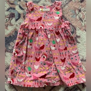 Baby Boden, 12-18 mo, farm scene cord pinnie dress